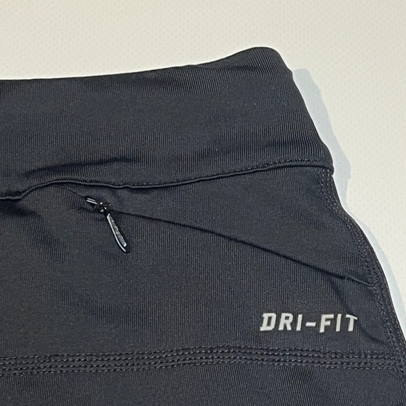 Nike Running Dri-Fit Woman's Leggings Large Black Crop Capri - Picture 14 of 15